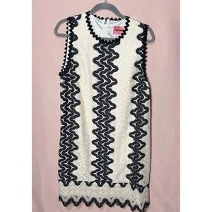 Kate Spade White and Black Vertical Striped Mod Dress Size 12 NWOT